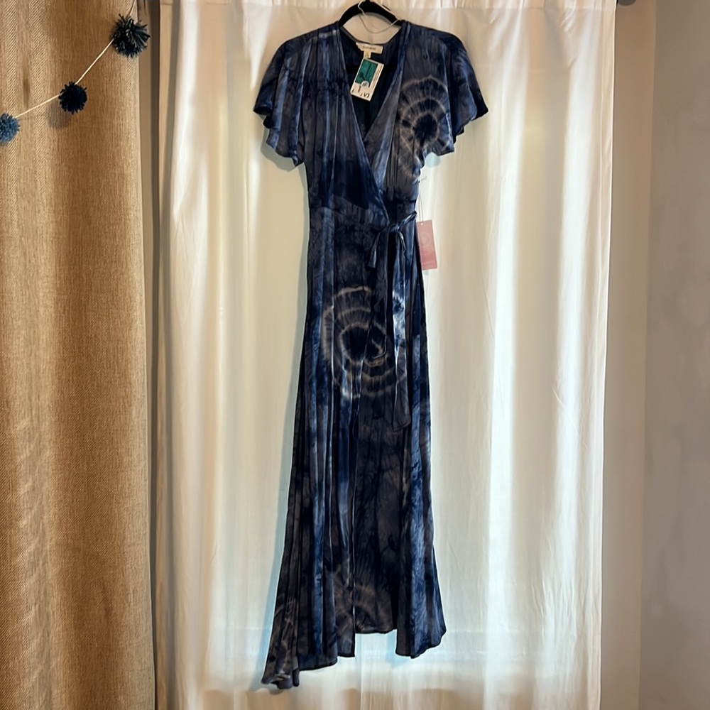 NWT Blue wrap dress size S